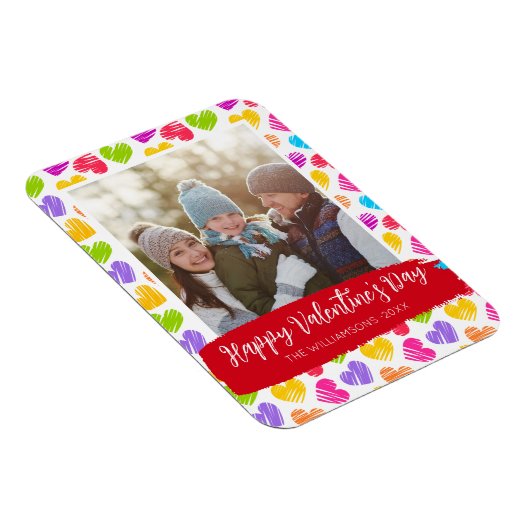 ガーリーモダン鮮やかハートパターン写真 マグネット (右側)