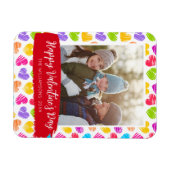 ガーリーモダン鮮やかハートパターン写真 マグネット (横)