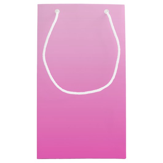 ガーリーモノグラグラデーションムほこりっぽいバラ赤面ピンク スモールペーパーバッグ (裏面)