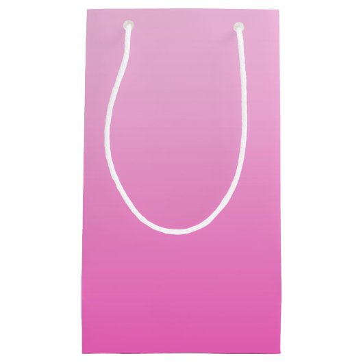 ガーリーモノグラグラデーションムほこりっぽいバラ赤面ピンク スモールペーパーバッグ (正面)