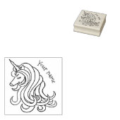 ガーリーユニコーンデザインお名前 ラバースタンプ (押印)