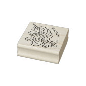 ガーリーユニコーンデザインお名前 ラバースタンプ (スタンプ)