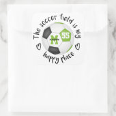 ガーリーライムブラックサッカー場は私の幸せな場所だ スクエアシール (バッグ)