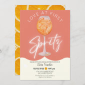 ガーリーラブアットファーストスプリッツのウェディングシャワー 招待状 (正面/裏面)