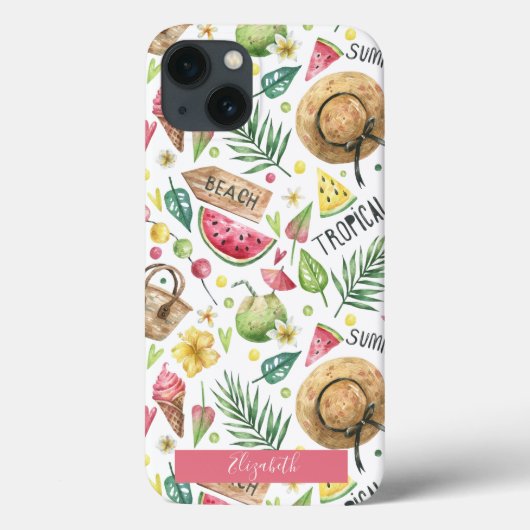 ガーリーリラックスカラフルビーチタオル Case-Mate iPhoneケース (裏面)