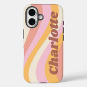 ガーリーレトロビンテージウェーブ 名前入り Case-Mate iPhoneケース (裏面)
