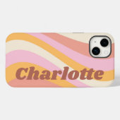 ガーリーレトロヴィンテージパーソナライズされた波名 Case-Mate iPhoneケース (裏面 (横))