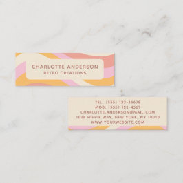 ガーリーレトロヴィンテージ波抽象芸術トレンディーフェミニン スキニー名刺