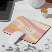 ガーリーレトロヴィンテージ波抽象芸術トレンディーフェミニン マウスパッド