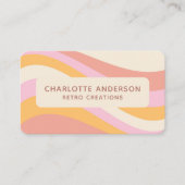 ガーリーレトロヴィンテージ波抽象芸術トレンディーフェミニン 名刺 (正面)