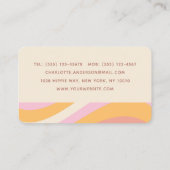 ガーリーレトロヴィンテージ波抽象芸術トレンディーフェミニン 名刺 (裏面)