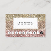 ガーリーロイヤリティパンチカーフェイクドバラ金ゴールドグリッター ロイヤリティカード (裏面)