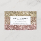 ガーリーロイヤリティパンチカーフェイクドバラ金ゴールドグリッター ロイヤリティカード (正面)