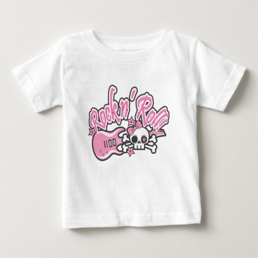 ガーリーロック転がスカル ベビーTシャツ (正面)