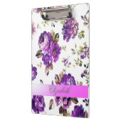 ガーリーヴィンテージシックな花 – パーソナライズされた クリップボード (左)