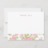 ガーリーヴィンテージシンプルバラありがとうノートカード サンキューカード (正面)