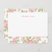 ガーリーヴィンテージシンプルバラありがとうノートカード サンキューカード (正面/裏面)