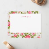 ガーリーヴィンテージシンプルバラありがとうノートカード ノートカード (正面/裏面インサイチュ)