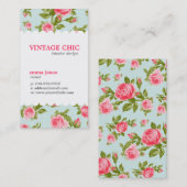 ガーリーヴィンテージバラフローラプリント 名刺 (正面/裏面)