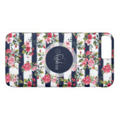 ガーリーヴィンテージバラフローラ水ストライプ色 Case-Mate iPhoneケース (裏面(横))