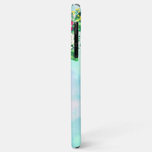 ガーリーヴィンテージバラフローラ水色絵を描 Case-Mate iPhoneケース (裏面/左)