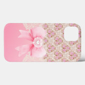 ガーリーヴィンテージピンクフローラシームレスパターンバラ Case-Mate iPhoneケース (裏面 (横))