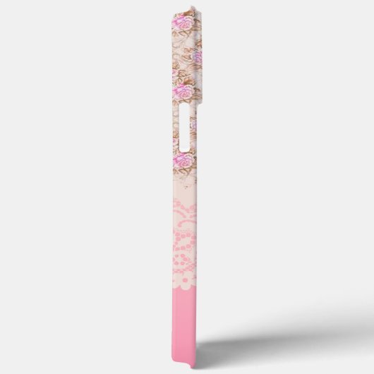 ガーリーヴィンテージピンクフローラシームレスパターンバラ Case-Mate iPhoneケース (裏面 / 右)