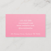 ガーリーヴィンテージピンクフローラバラリボン及びレース 名刺 (裏面)