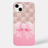 ガーリーヴィンテージピンクフローラバラリボン及びレース Case-Mate iPhoneケース (裏面)