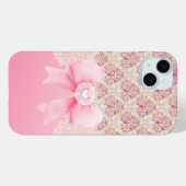 ガーリーヴィンテージピンクフローラバラリボン及びレース Case-Mate iPhoneケース (裏面 (横))