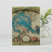 ガーリーヴィンテージフランスのファッションパリブライダルシャワー 招待状 (スタンド正面)