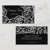 ガーリーヴィンテージブラックバラ名刺 名刺 (正面/裏面)