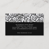 ガーリーヴィンテージ白黒バラの名刺 名刺 (裏面)