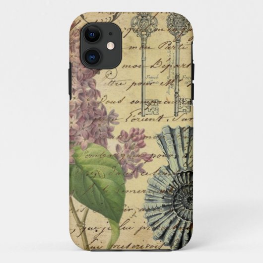 ガーリーヴィンテージ薄紫貝類ビーチ Case-Mate iPhoneケース (裏面)