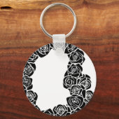 ガーリーヴィンテージ黒バラ キーホルダー (正面)