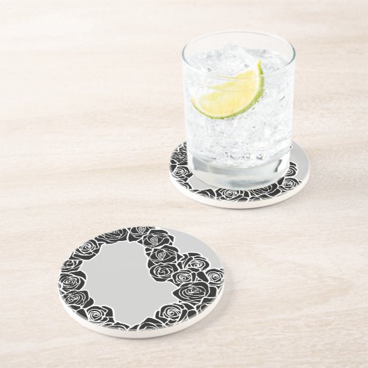 ガーリーヴィンテージ黒バラ コースター (側面)