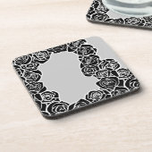 ガーリーヴィンテージ黒バラ コースター (左側)