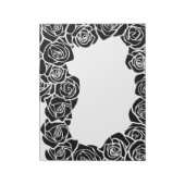ガーリーヴィンテージ黒バラ ノートパッド (回転)
