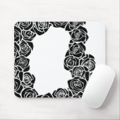 ガーリーヴィンテージ黒バラ マウスパッド (マウス)