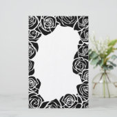 ガーリーヴィンテージ黒バラ 便箋 (スタンド正面)