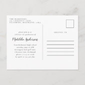 ガーリー写数々のエレガントフローラ卒業パーティー インビテーションポストカード (裏面)