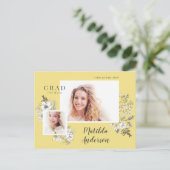 ガーリー写数々のエレガントフローラ卒業パーティー インビテーションポストカード (スタンド正面)