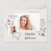 ガーリー写数々のエレガントフローラ卒業パーティー  インビテーションポストカード (正面)