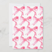 ガーリー前弓リボンピンクブライダルシャワー 招待状 (裏面)