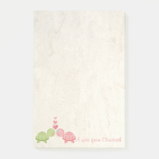 ガーリー可愛い亀 ポストイット (正面)