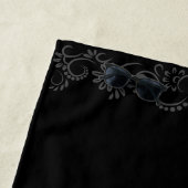 ガーリー可愛い夏のエスニック黒パーソナライズされた灰色 ビーチタオル (インサイチュ)