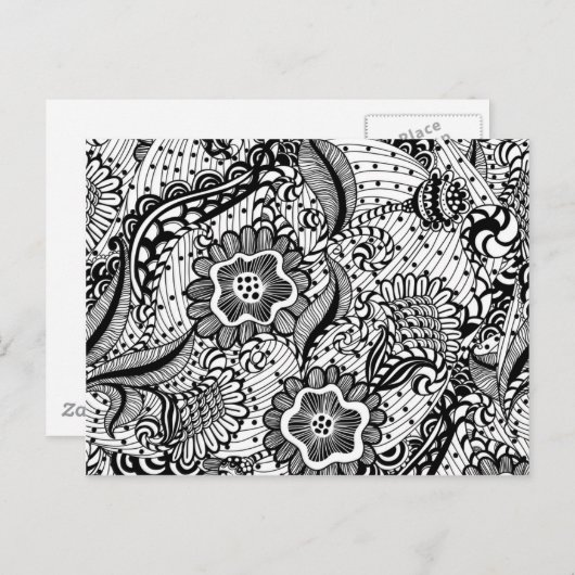 ガーリー抽象芸術フローラ ポストカード (正面/裏面)