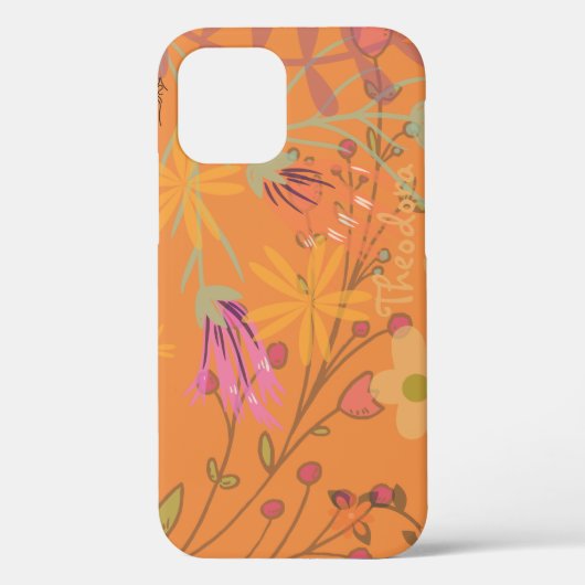 ガーリー抽象芸術金ゴールドカラフル葉花 Case-Mate iPhoneケース (裏面)