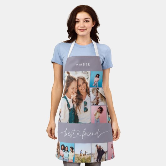 ガーリー数々の最高のモダン薄紫 エプロン (着用した状態)