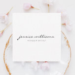 ガーリー書ミニマル白 スクエア名刺<br><div class="desc">ミニマルプロフェッショナルの名刺（正方形サイズ）。美しいスクリプトを搭載し、コンサルタント素晴らし、インテリアデザイナー、メイクアップアーティスト、ヘアスタイリスト、ミニマルなスタイルを持つプロフェッショナルを探す。</div>